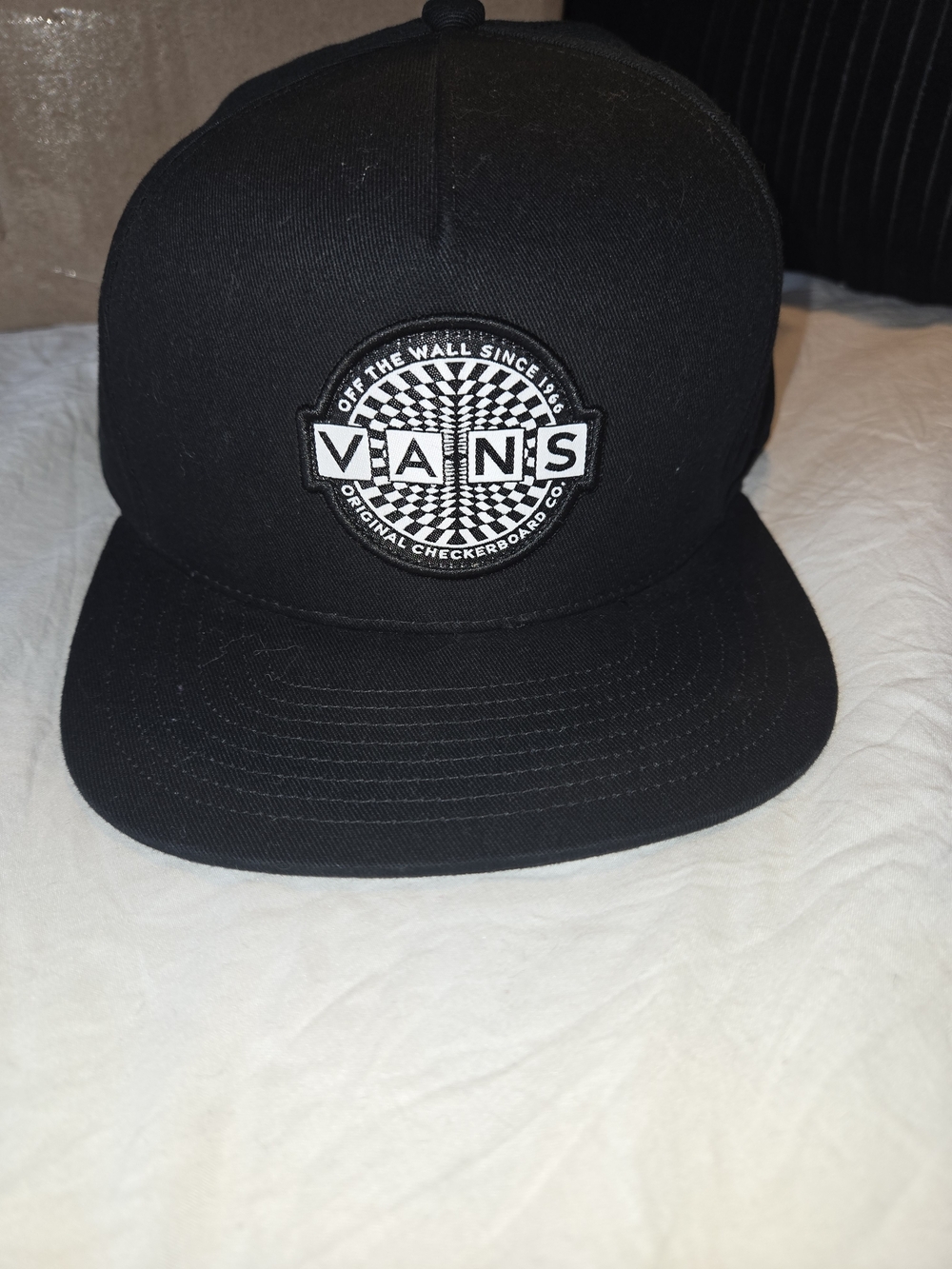 Vans Off The Wall Since 1966 Checkerboard Black Snapback Hat NEW Unworn